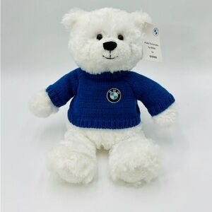 NWT/GUND for BMW - Soft White Bear with Blue Sweater Plush Toy OS